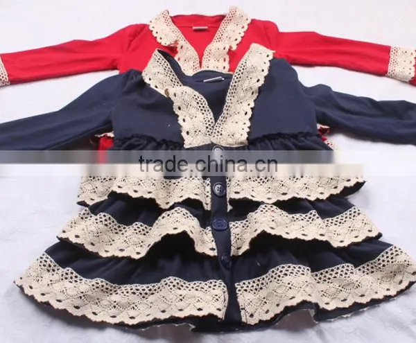 Boutique Baby Girls Top Outfits Fall Long Sleeve Kids 3 Layers Ruffle T-shirt photo-6