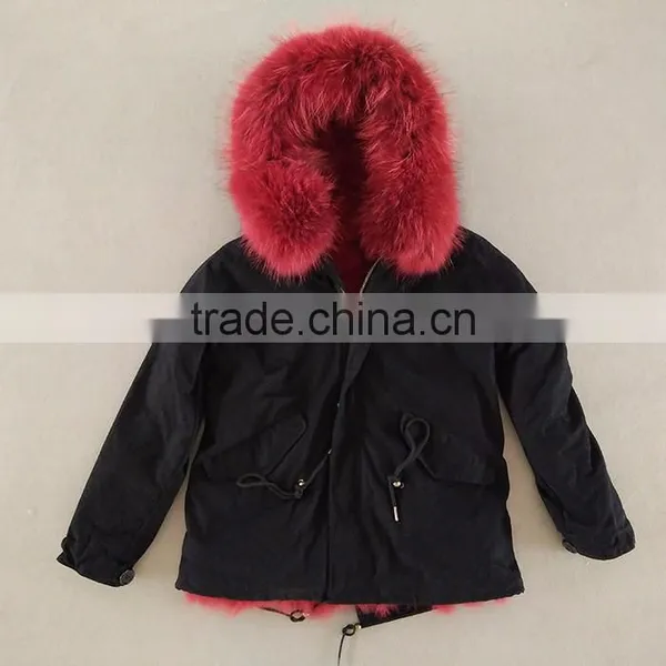 Myfur Custom Navy Outer Parka With Removable Dyed Fox Belly Fur Lined in Wholesale Price photo-6