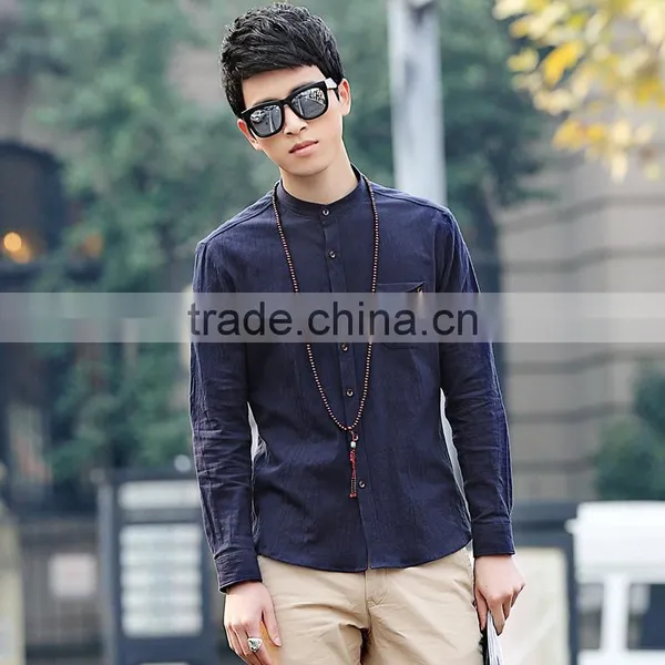 Men Casual Slim Fit Stylish Long Sleeve Pure Color Blank t Shirt Wholesale photo-4