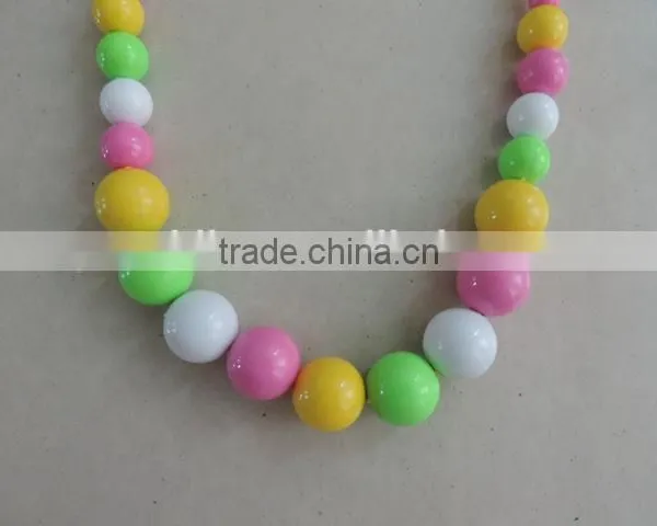 Baby Girl Necklaces Round Pearl Jewelry Colorful Kids Clothing Decor photo-4