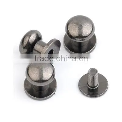 8*9*10mm Big Metal Brass Screw Rivets Knob Leather Craft Stud Rivets Watchband Belt Round Silver/black/gold ZD-014 photo-5