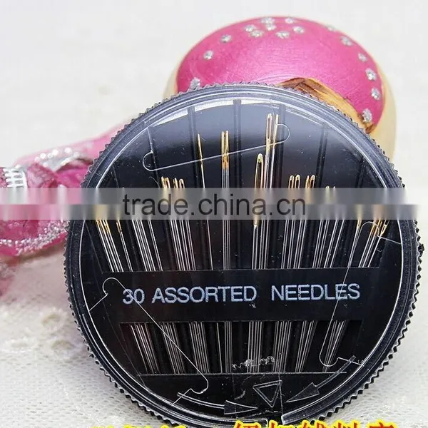 Stainless Steel Assorted Golden Hand Needle in Compact,30 Count photo-2