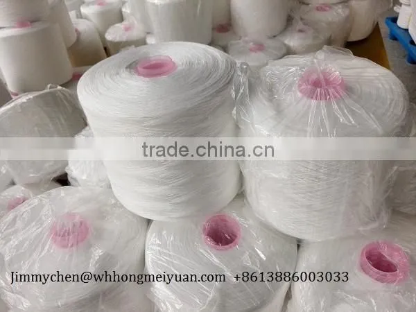 Spun Polyester Deying Color Yarn on Plastic Cone photo-3