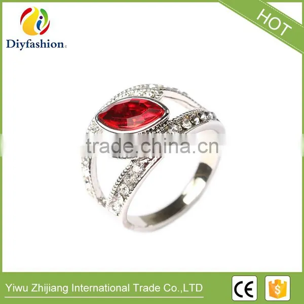 New Fashion Jewelry Beautiful Gold Crystal Rings For Women Love Engagement Ring Wedding Party Gift photo-2