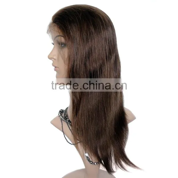 Color 4# Straight Wave 100% Percent Brazilian Human Hair Wigs photo-5