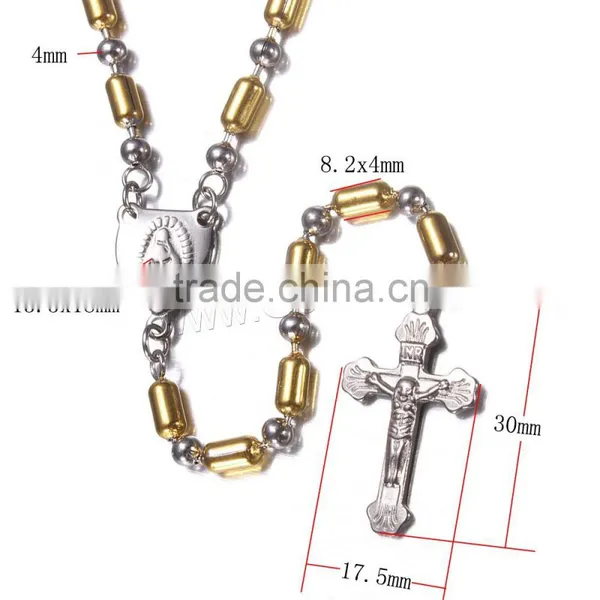 Latest Design Beads Necklace Stainless Steel Rosary Bead Necklace photo-3