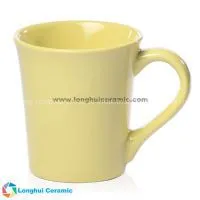 16oz Custom Trumpet-shaped Glossy Ceramic Coffee Mug