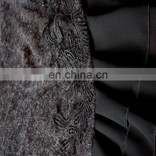 Women Tunic Pure Color Pleated Shirt With Embroidery High Neck Winter Causal Tunic Tops photo-3