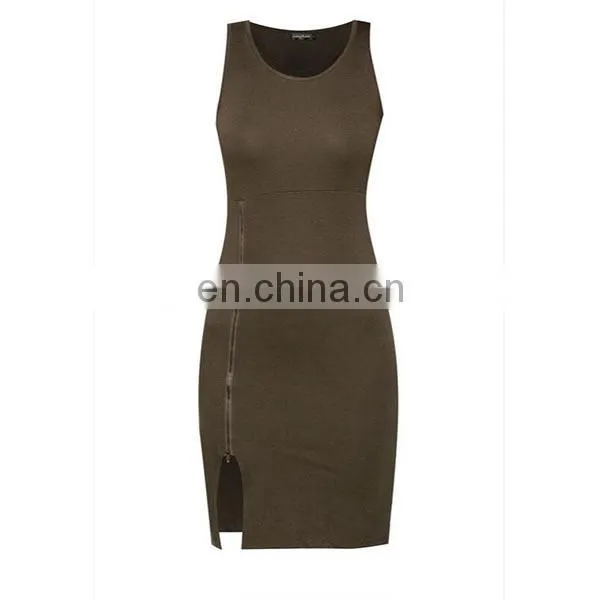 Zipper Bodycon Dress High Quality Fashion Clothing Casual Dresses for Women photo-5