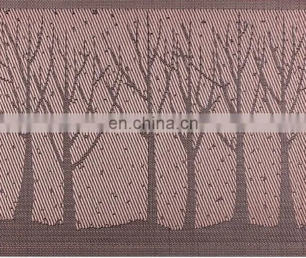 Reversible Golden Brown Color Vinyl Woven Tree Dinner Table Placemat Winter Set photo-3