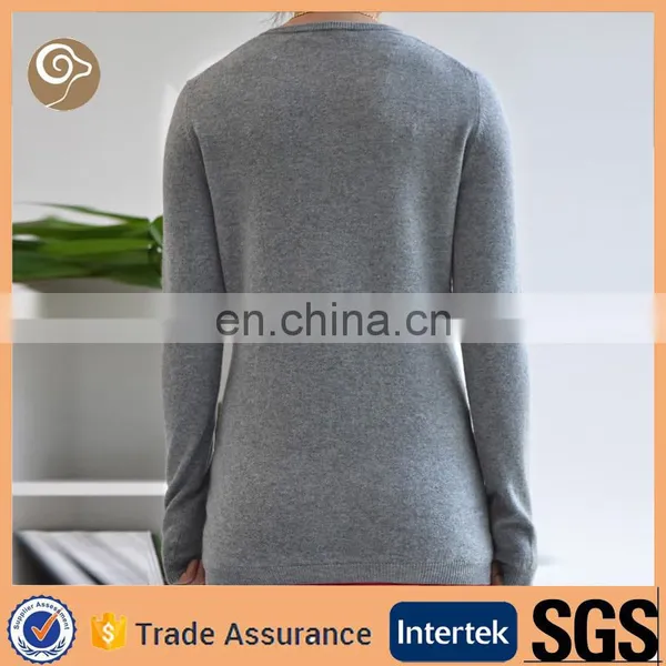 Women Wholesale Knitted v Neck Cashmere Sweater for Sale photo-3