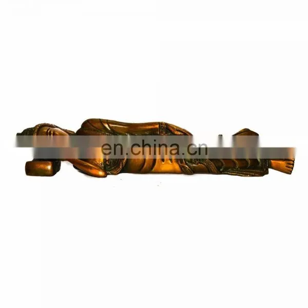 Brass Buddha Sleeping Statue Vintage Figurine Buddhism Antique Happy Tibetan Reclining Buddha Statue Brass Sleeping Buddha Decor