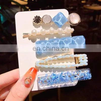 Korean Version of Pearl Hairpin Set Red Side Word Clip Hair Accessories Girl Hairpin Simple photo-3