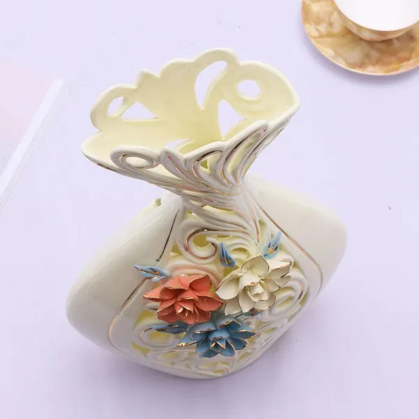 European Creative Large Ceramic Vase Gild Modern Simple For Showroom Table Decor photo-4