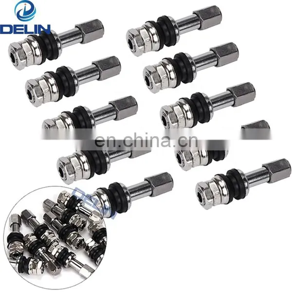 Chrome TR43E TR48E Metal Clamp-in Motorcycle Tubeless Tyre Valve Stem Wheel Schrader Valves photo-4
