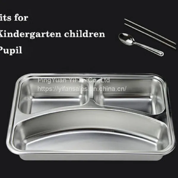 304 Stainless Steel Dinner Plate - 5 in 1 Compartment Tray photo-4