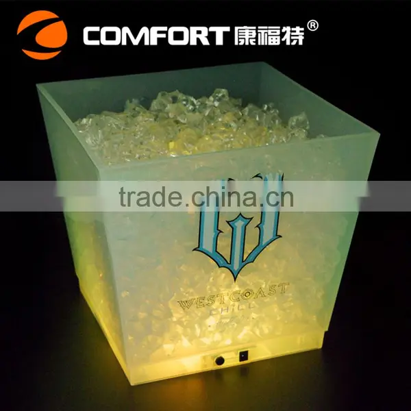 Stocked Clear Plastic Led Ice Buckets Wholesale With Drink Holder photo-3