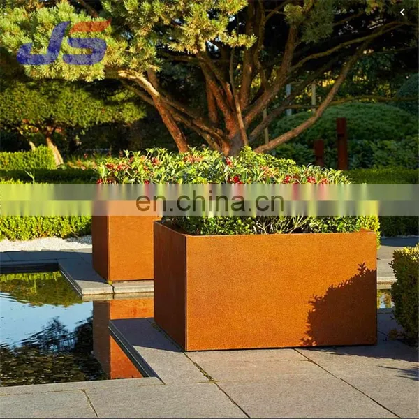 Big Outdoor Square Corten Steel Flower Pots