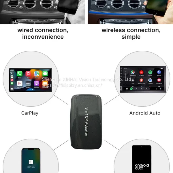 CP-300 USB Dongle 3 in 1 CP Adapter for Wireless Carplay & Android Auto Screen Mirroring USB Plug and Play photo-4