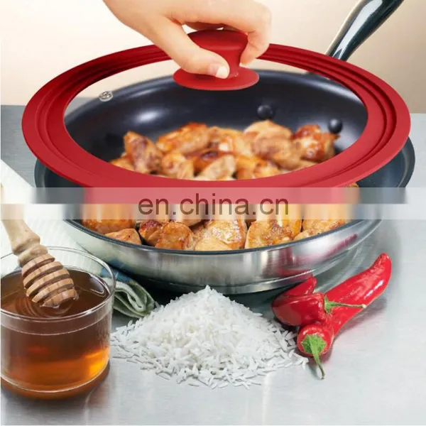 Multi-purpose Silicone Lids Visual Tempered Glass Cover Lid photo-2
