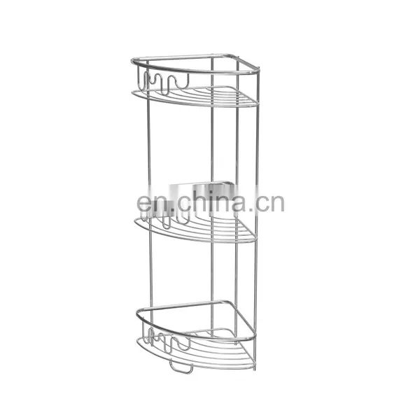Good Quality Stainless Steel Kitchen Organization Shelves Storage Holders & Racks 3-Layer Metal Corner Triangle Storage Racks photo-2