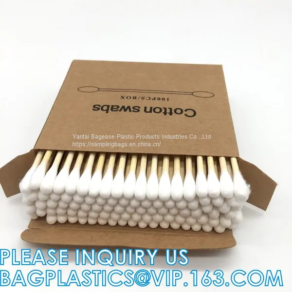 Eco q Tips Q-tips Disposable Bamboo Cotton Ear Buds Swabs Tige Stick, Disposable Industrial Cleanroom Makeup Tool photo-3
