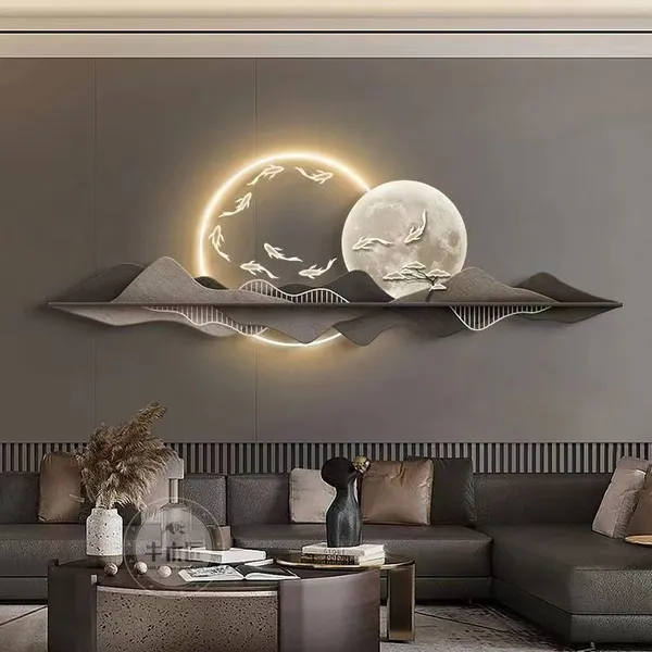 The Living Room Has a Backing Sofa and a Picture of Nine Fishes16 photo-3