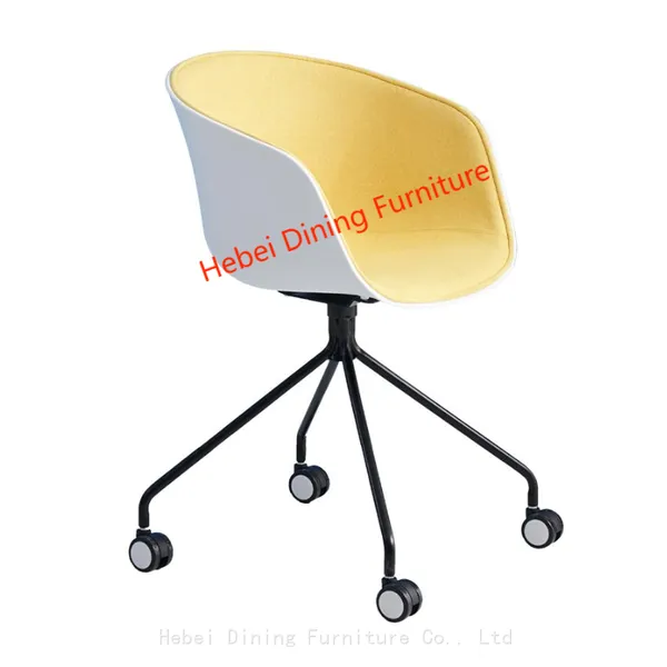 Dining Furniture Many Colors With Soft Neutral Fabric PP Plastic Chair With Wheels photo-3