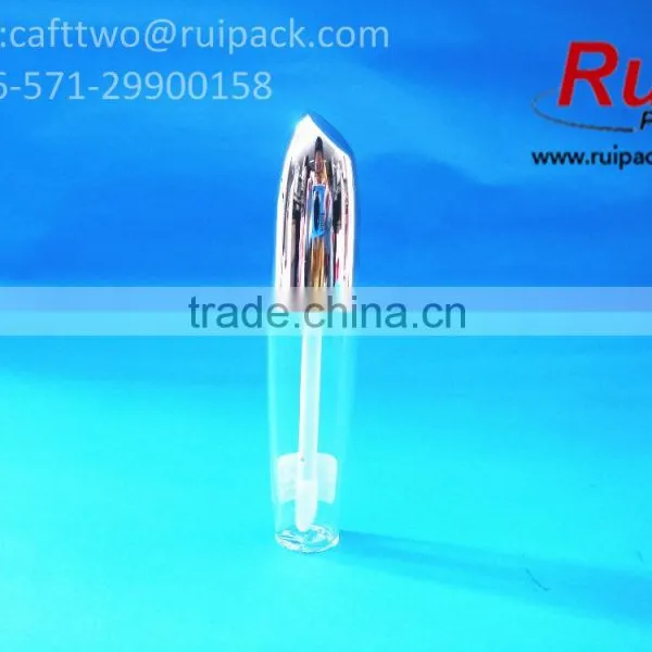 Clear Round Lip Gloss Container With Shiny Silver Cap, Empty Transparent Lip Gloss Tube With Brush Cap photo-4