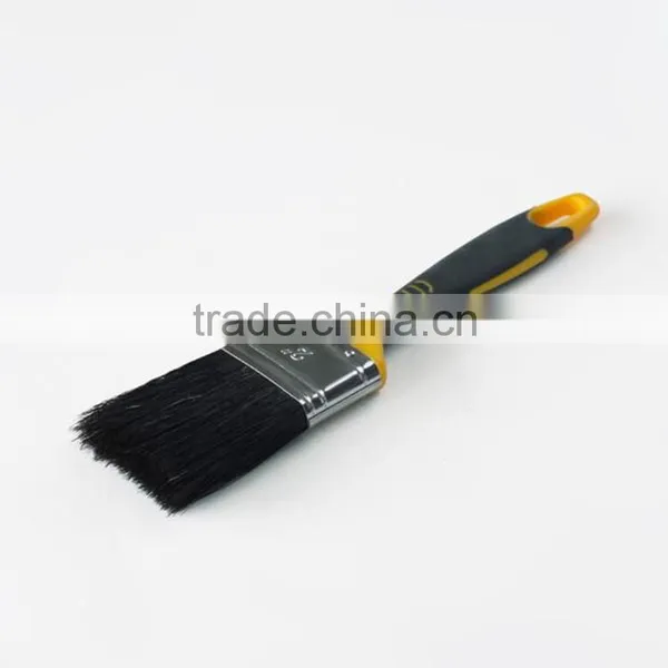 Round Natural Bristle Brush Hog Paint Brush Rubber Handle 18mm 25mm photo-2