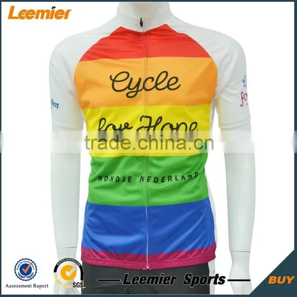 Colorful Stripe Sportswear Men's Custom Cycling Apparels