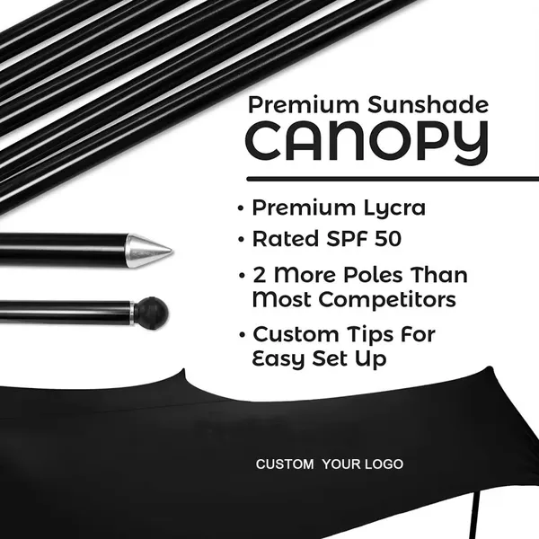 Quality Lycra Nylon Fabric Aluminum Poles- Perfect Sun Shelter Beach Canopy Awning Sunshade Beach Tent With Sandbag photo-3