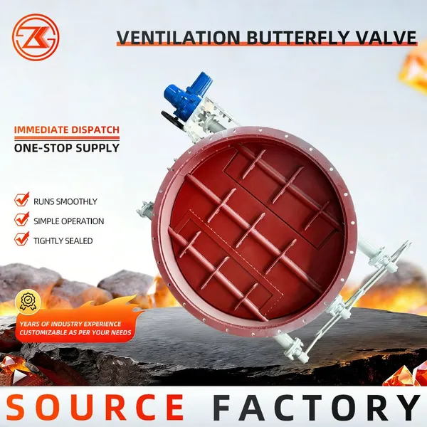 OEM Pneumatic Ventilation Butterfly Valve Carbon Steel For Dust Collector Flue Gas Air Duct Flow Control CE Certified photo-4