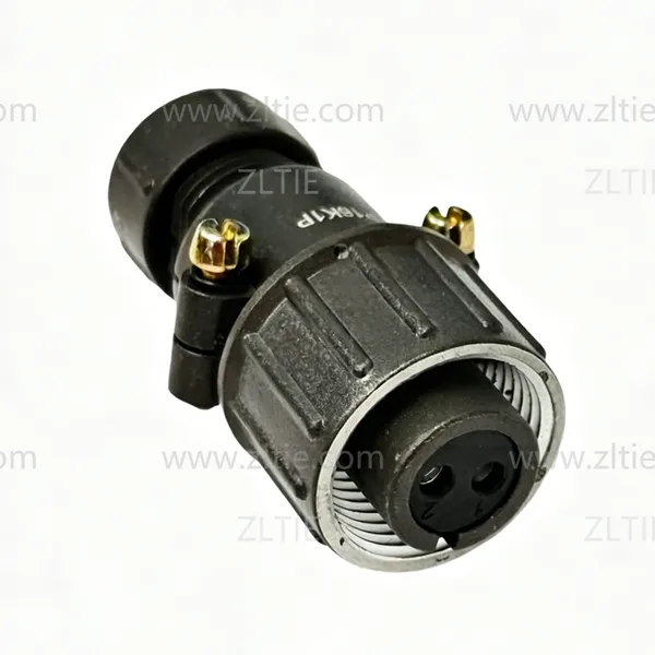 P16 Series 2-Pin Straight Female Cable Plug With Shielded Tail Attachment P16K1P