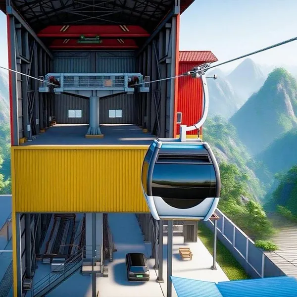 Dq Aerial Ropeway Cable Car-Compact Steel Design for Parks/Zoos/Outdoor Areas 100-500kg Capacity 5-10 Passengers Cableway System