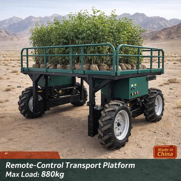 Autonomous Electric Remote Control Orchard Transport Vehicle Modular Flatbed Utility Carrier for Agriculture photo-2