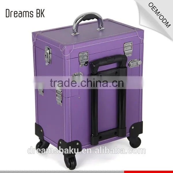 360 Degree Professional Rolling Wheels Trolley Makeup Case for Travel Cosmetic Display Case photo-2
