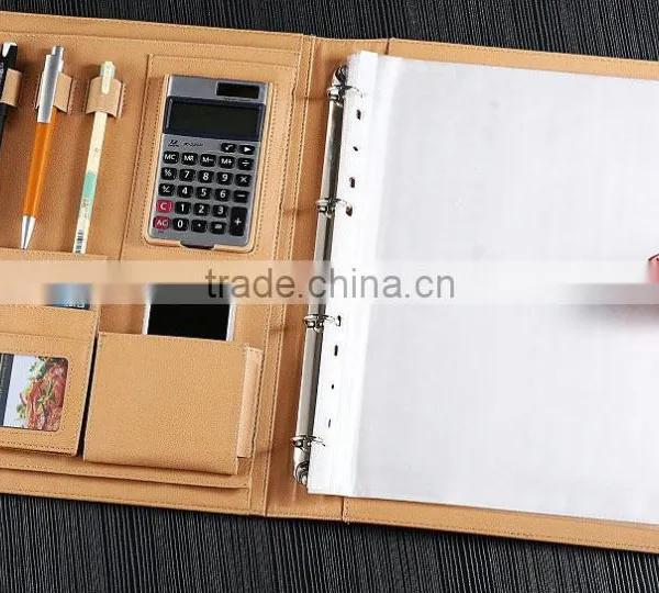 A4 Customizable Leather Loose-leaf Manager Folder photo-2