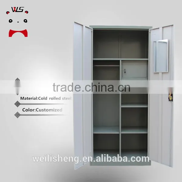 WLS Indian Alimirah Style Metal Double Door Wardrobe Design photo-3