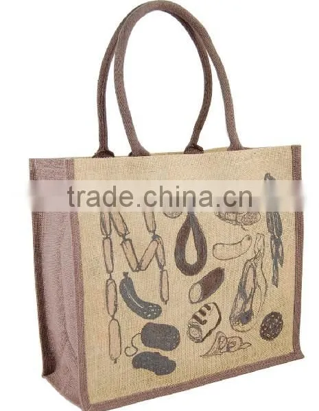 2016 Large Customized Logo Jute Wine Bottle Bag Wholesale photo-2