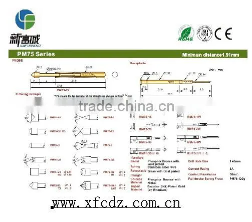 Spring Wire Phosphor Bronze Spring Loaded Test Probe Pins,Series Precision Test Pin PCB Test Probe Pin photo-2