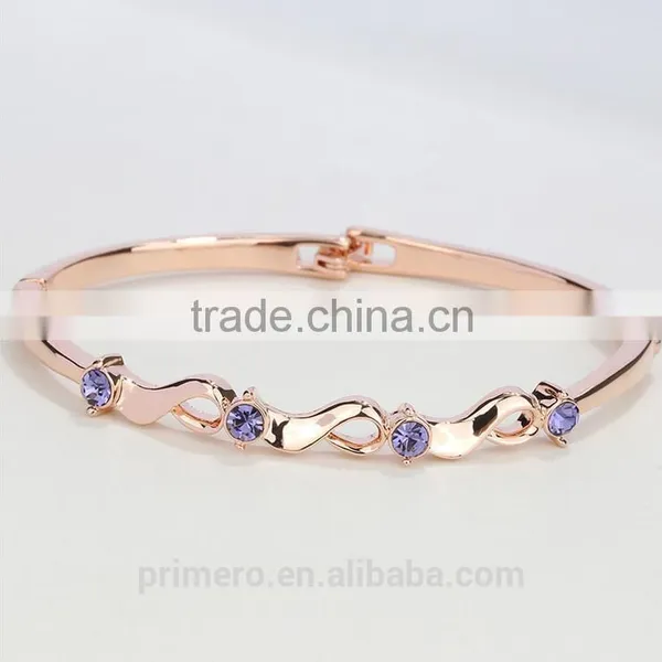 New 18k Rose Gold Filled Twist Clear Austrian Crystal Wrist Bracelet Bangle Jewelry photo-4