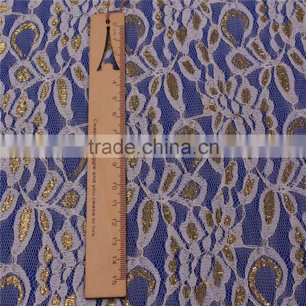 High Quality Indian Metallic Lace Fabric for Ladies Party Evening Dress photo-3