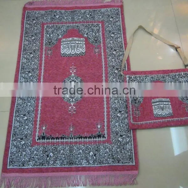 BT-804 New Design Polyester Muslim Prayer Rugs With Bag Muslim Carpet photo-2