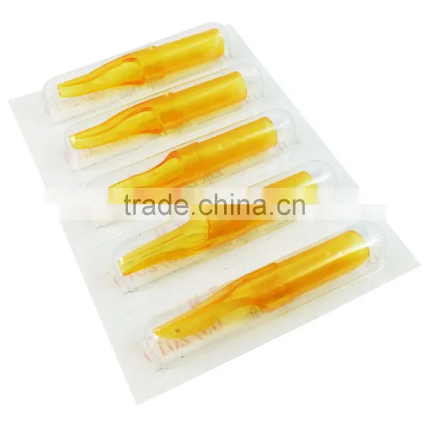 Coloured Disposable Tattoo Tip 7FT Yellow