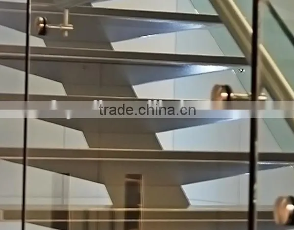 Straight Glass Stairs, Laminated Glass Staircase, Single Stringer Stair--YUDI photo-4