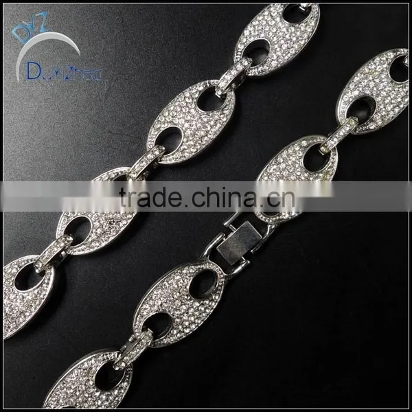 High Quality Latest Hip Hop Pave cz Link Necklace photo-2