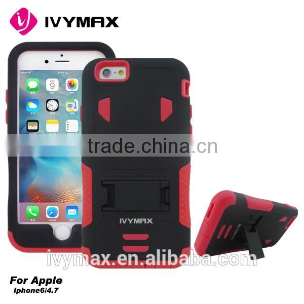 IVYMAX Wholesale PC Silicone 2 in 1 Stand Case for Iphone 6s photo-5
