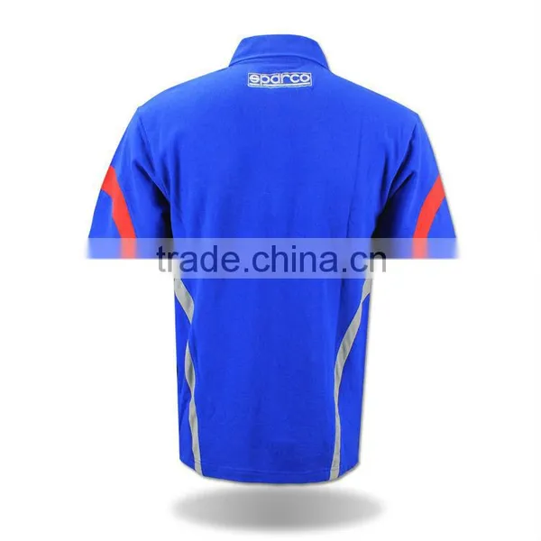 Wholesale Plus Size Clothing Blue Cotton Polo Shirt Design photo-2