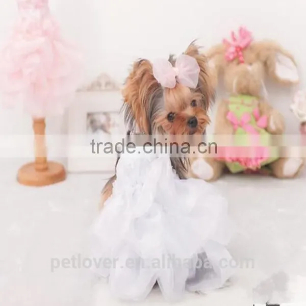 Dog Clothes Dog Wedding Dress With Pearl photo-3
